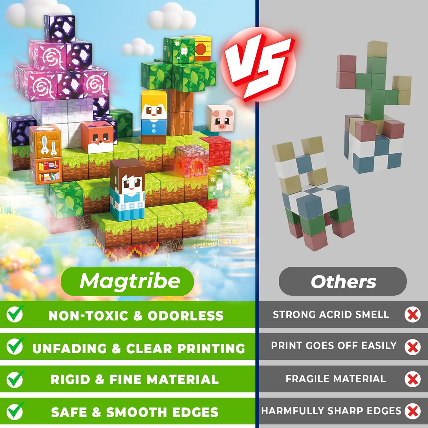 Magtribe™【Sky Island】Magnetic Building Blocks | 150 PCS | 0.8" | Glowing