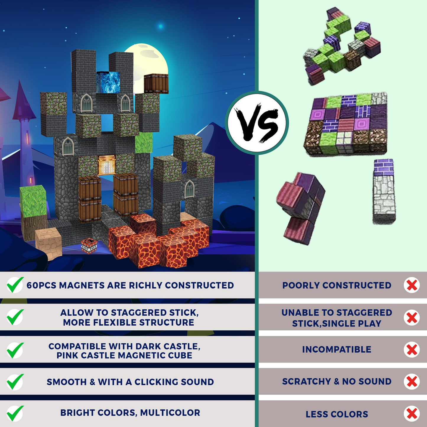 Magtribe™【Void Chasm】Magnetic Building Blocks | 60 PCS | 0.8" | Adventure