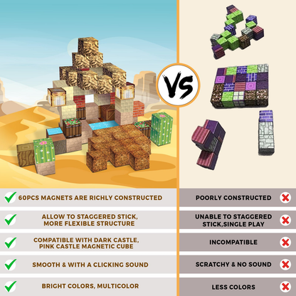 Magtribe™【Lost Desert】Magnetic Building Blocks | 60 PCS | 0.8" | Village
