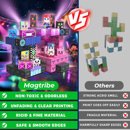 Magtribe™【Rock Band】Magnetic Building Blocks | 150 PCS | 0.8" | Glowing