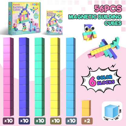 Magtribe™【Pastel Color】Magnetic Building Blocks| 52 PCS | 1.0" | Plain
