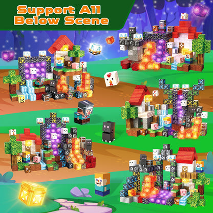 Magtribe™【Portal x Forest】Magnetic Building Blocks | 200 PCS | 0.8" | Glowing