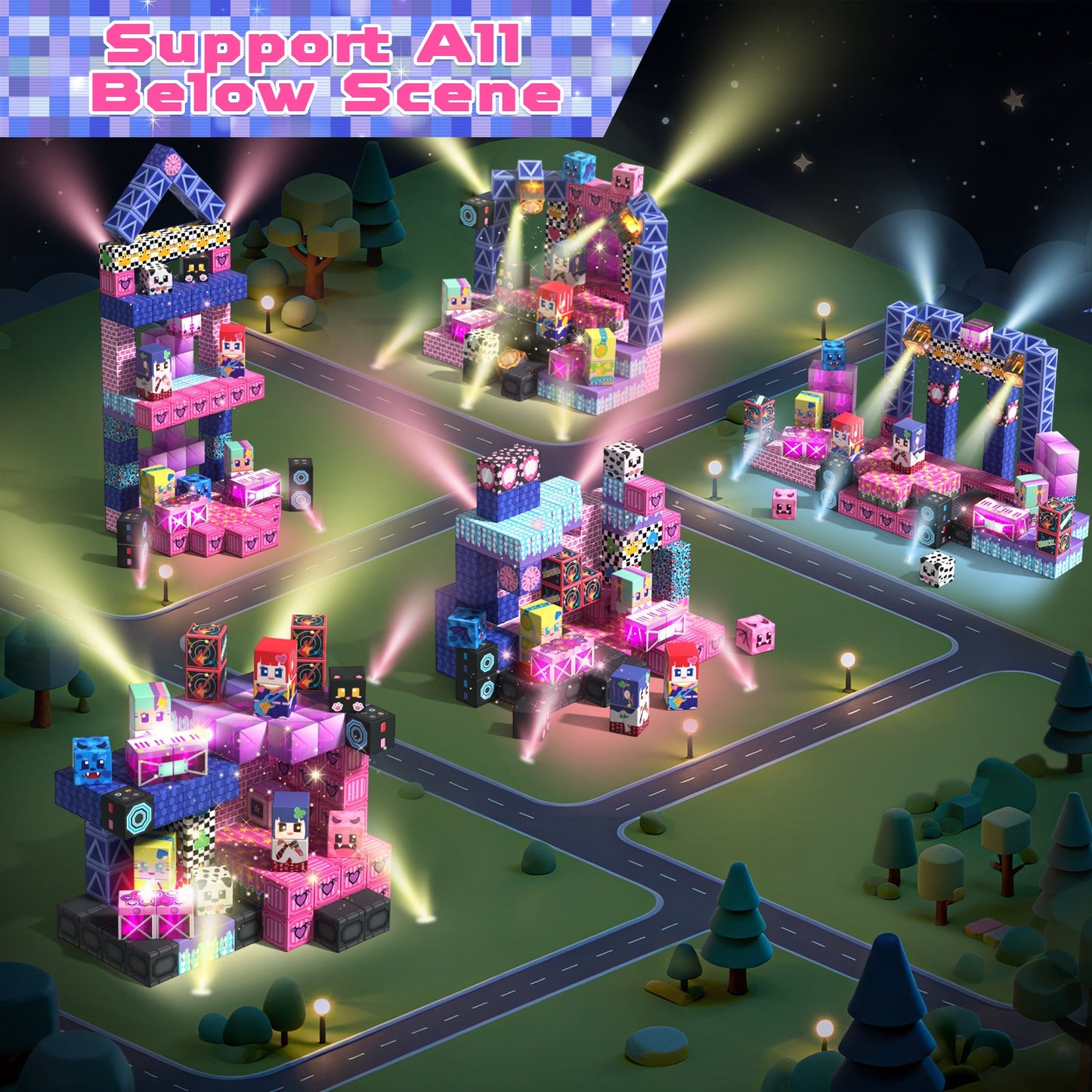Magtribe™【Rock Band】Magnetic Building Blocks | 150 PCS | 0.8" | Glowing