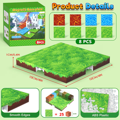 Magtribe™【Mix Element】Magnetic Building Blocks | 8 PCS | 4.0" | Panel