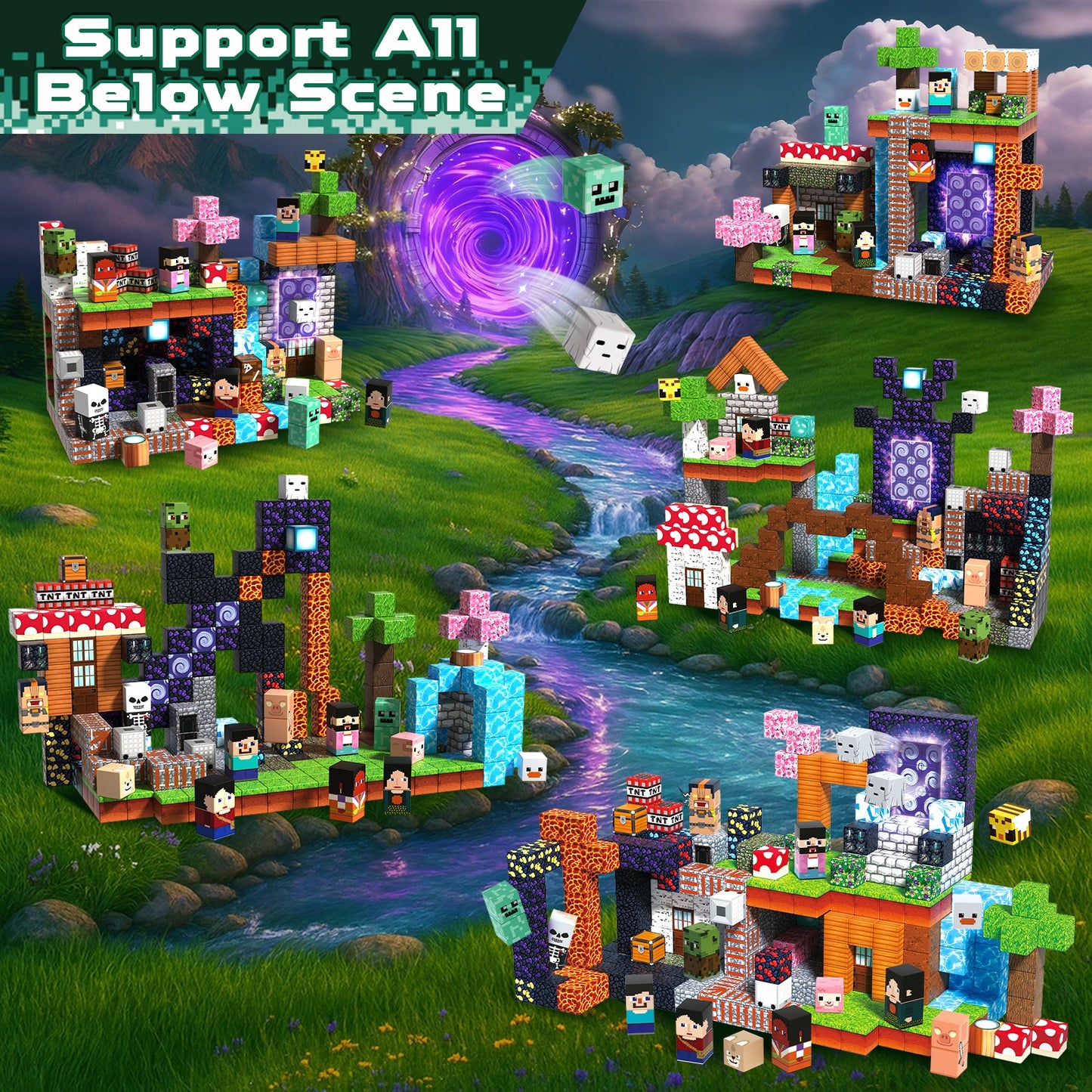 Magtribe™【Magic Portal】Magnetic Building Blocks | 150-300 PCS | 0.8" | Adventure