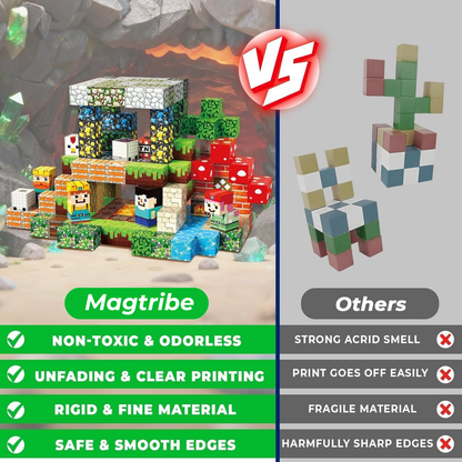 Magtribe™【Ore Cave】Magnetic Building Blocks | 200 PCS | 0.8" | Village