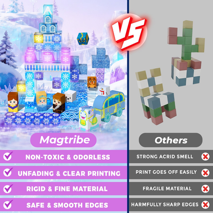 Magtribe™【Ice Valley】Magnetic Building Blocks | 200 PCS | 0.8" | Glowing
