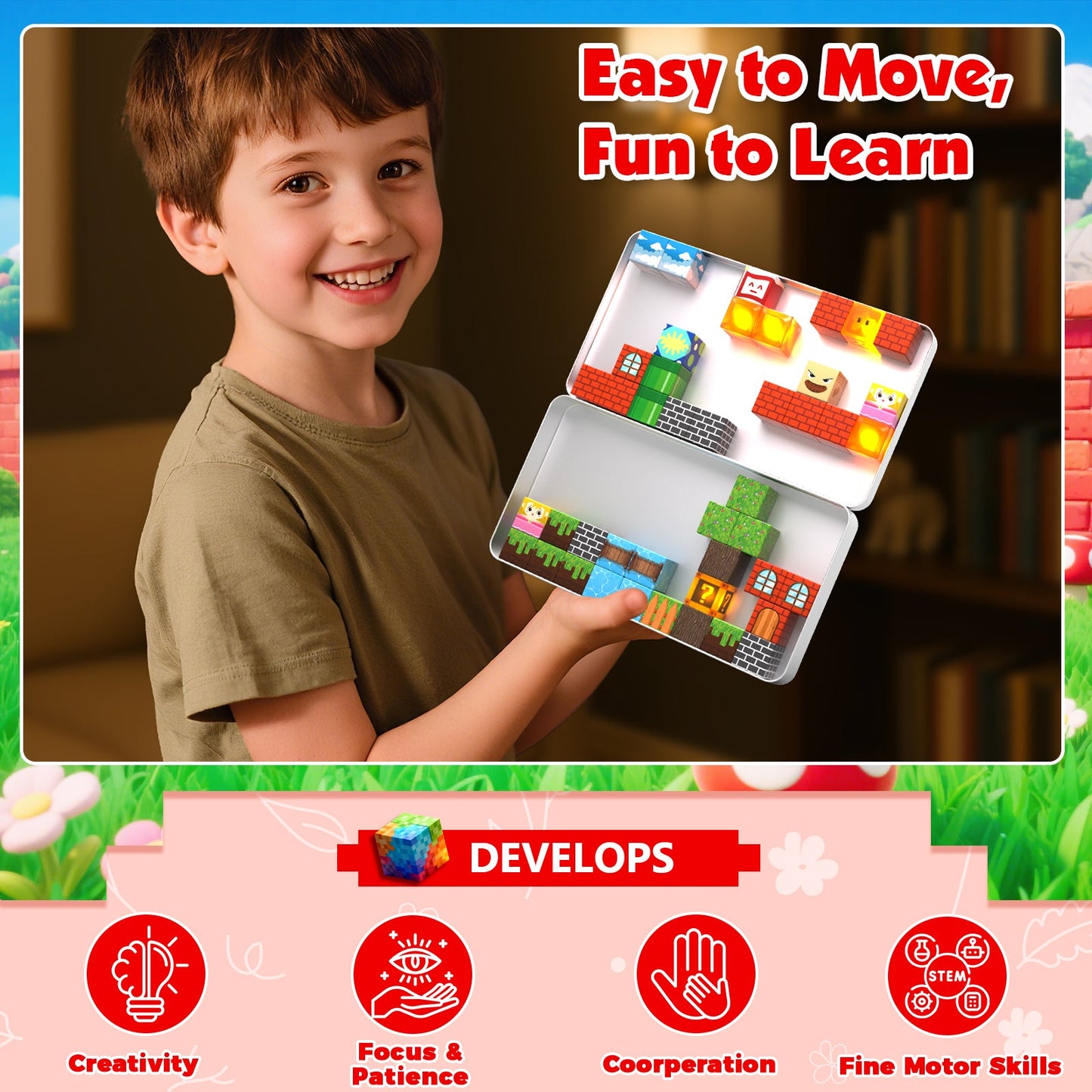 Magtribe™【Star Fortress】Magnetic Building Blocks | 45 PCS | 0.8" | Portable