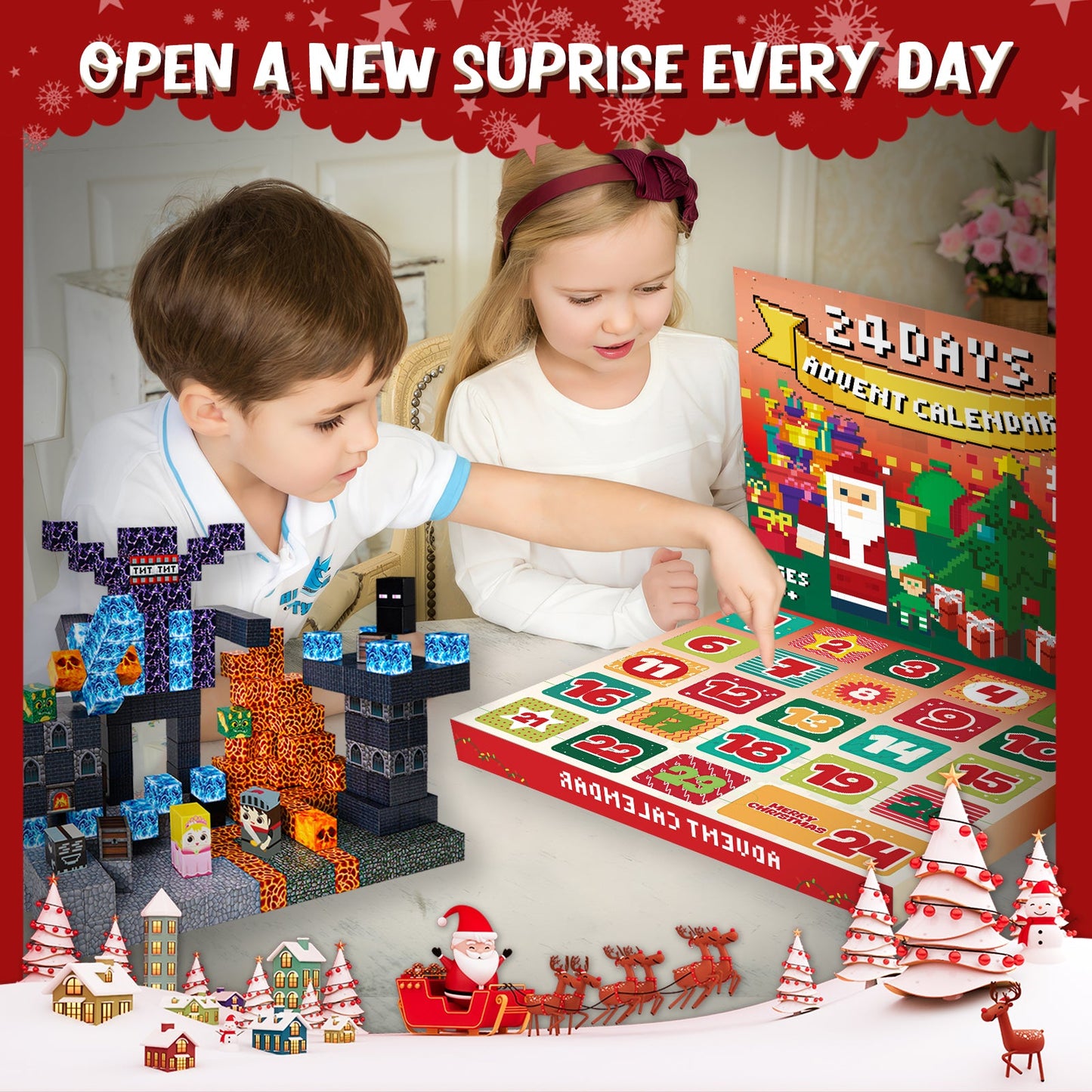Magtribe™【Dark Realm】Magnetic Building Blocks | 100 PCS | 0.8" | Calendar