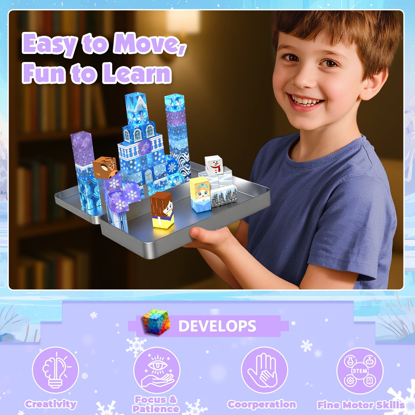 Magtribe™【Ice Valley】Magnetic Building Blocks | 45 PCS | 0.8" | Portable