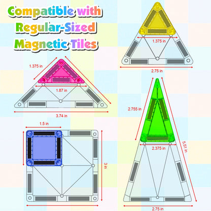 Magtribe™【Geometric Learning】Magnetic Building Blocks | 40-56 PCS | 1.5" | Tile