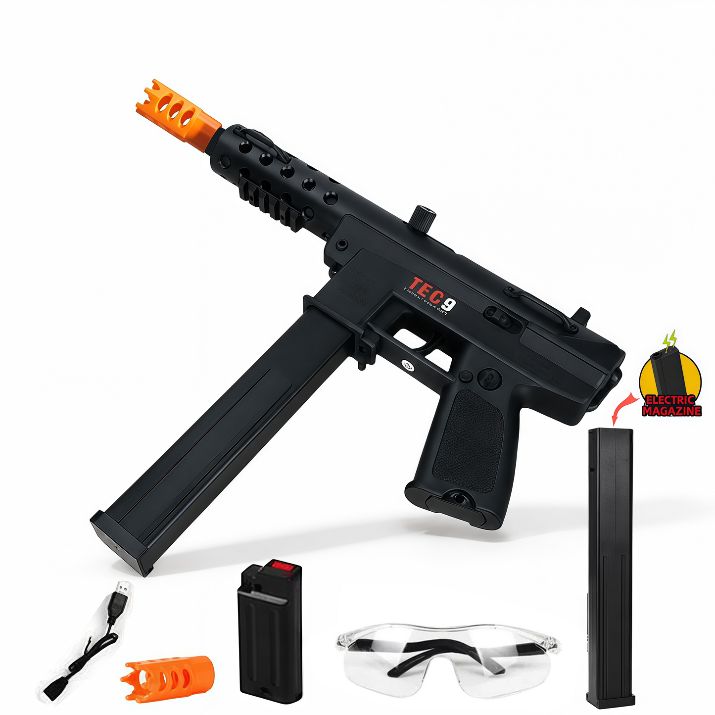 Magtribe™【Classic Black-Gold-Silver】TEC9/ARP9 Electric Gel Blaster | 15.0" | Water Bead Toy Gun