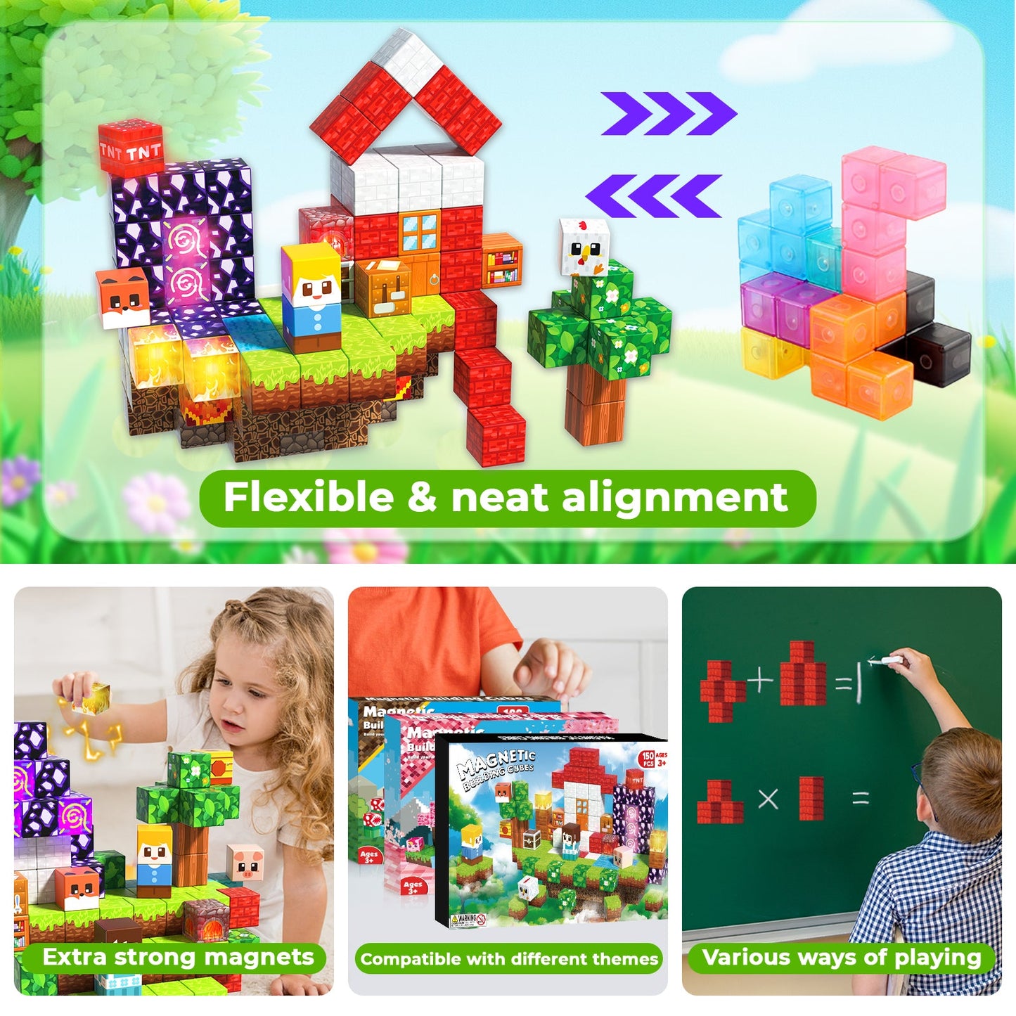 Magtribe™【Sky Island】Magnetic Building Blocks | 150 PCS | 0.8" | Glowing