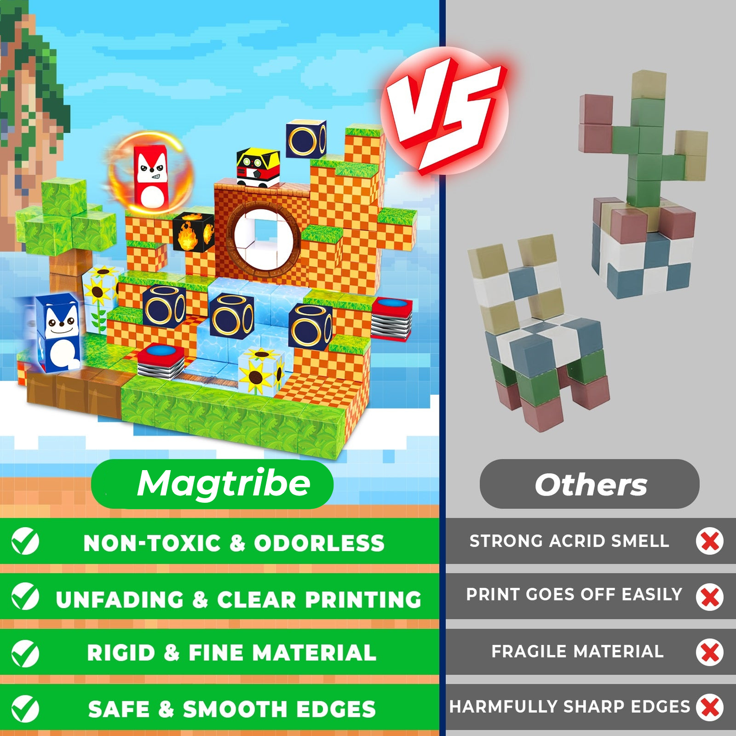 Magtribe™【Running Track】Magnetic Building Blocks | 100 PCS | 0.8" | Fiction