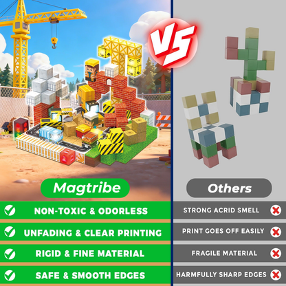 Magtribe™【Metropolis Capital】Magnetic Building Blocks | 200 PCS | 0.8" | Glowing