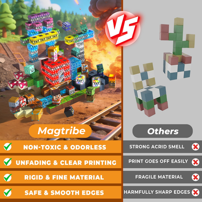 Magtribe™【Blasting Site】Magnetic Building Blocks | 200 PCS | 0.8" | Glowing