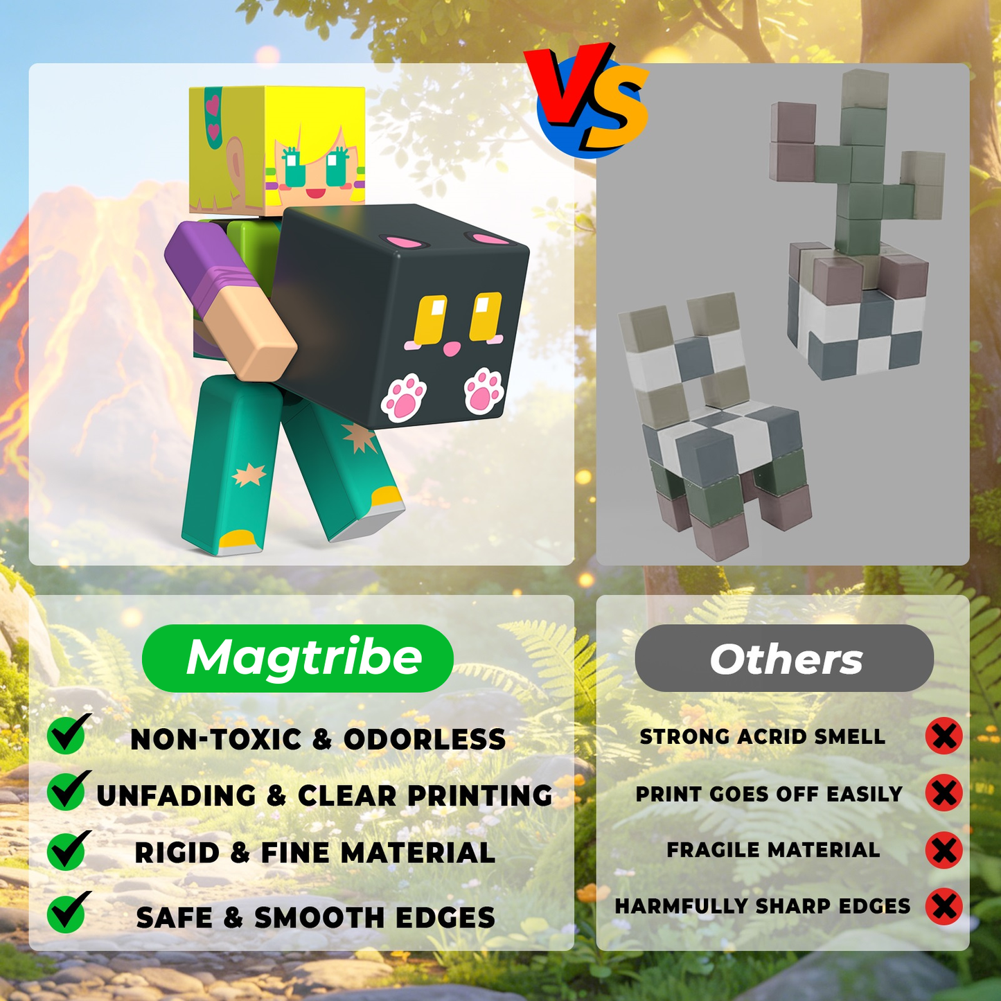 Magtribe™【Mini Tale】Magnetic Building Blocks | 10 PCS | 2.25" | Littleman