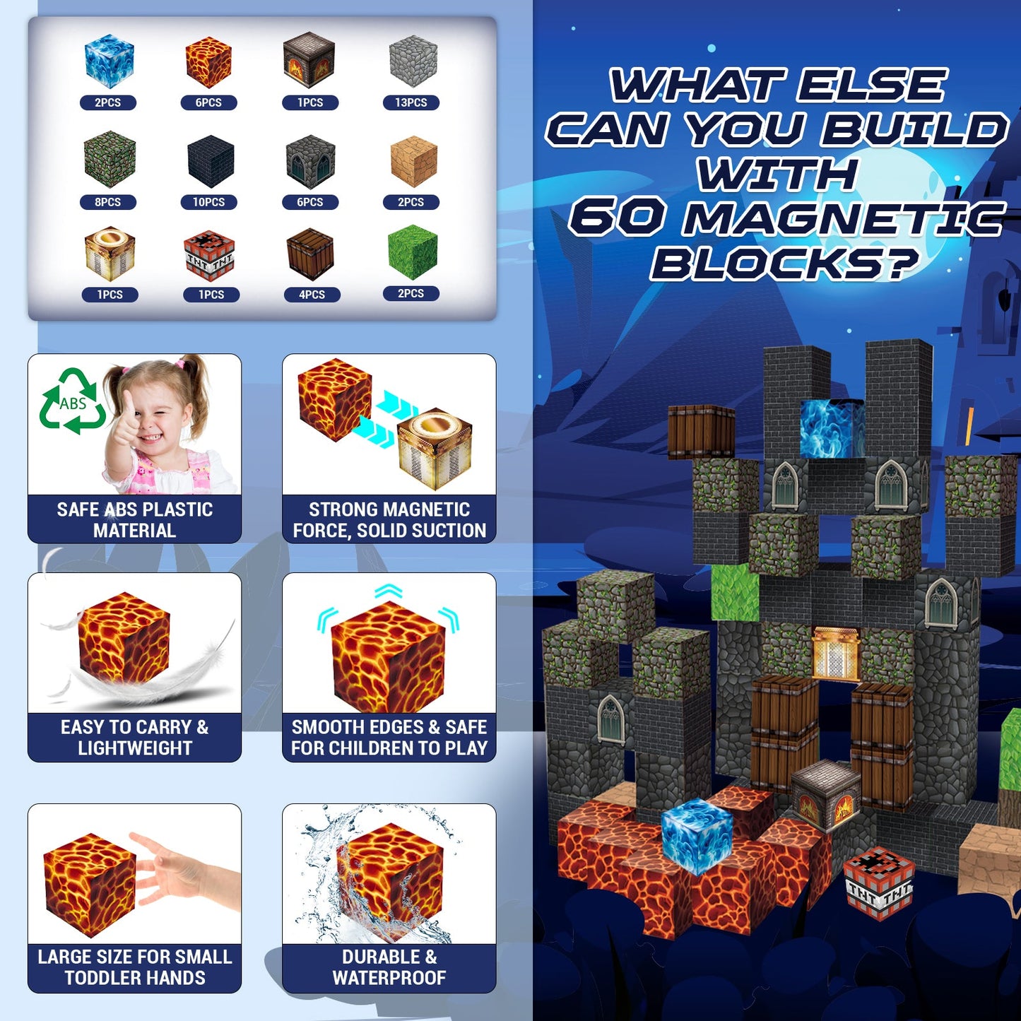 Magtribe™【Void Chasm】Magnetic Building Blocks | 60 PCS | 0.8" | Adventure