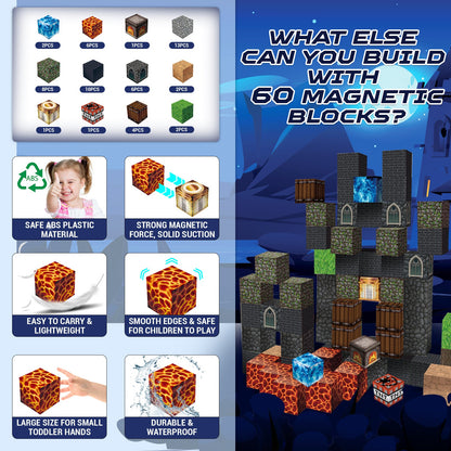 Magtribe™【Void Chasm】Magnetic Building Blocks | 60 PCS | 0.8" | Adventure
