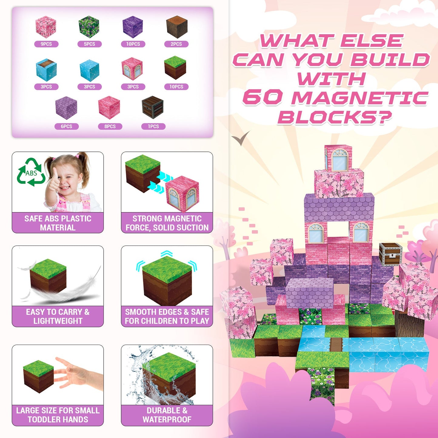Magtribe™【Fantasy Dream】Magnetic Building Blocks | 60 PCS | 0.8" | Fiction