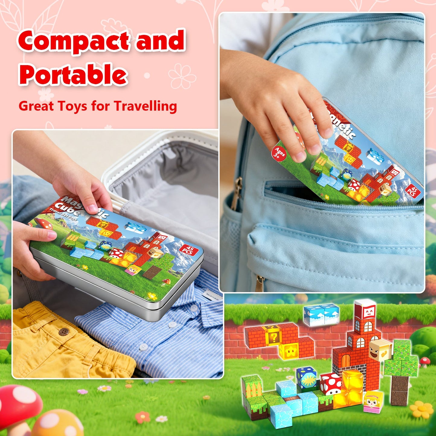 Magtribe™【Star Fortress】Magnetic Building Blocks | 45 PCS | 0.8" | Portable