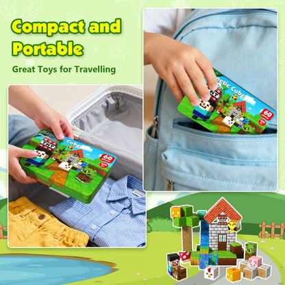 Magtribe™【Greenwood Home】Magnetic Building Blocks | 60 PCS | 0.8" | Portable