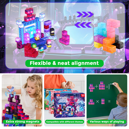 Magtribe™【Devil Hunting】Magnetic Building Blocks | 200 PCS | 0.8" | Glowing