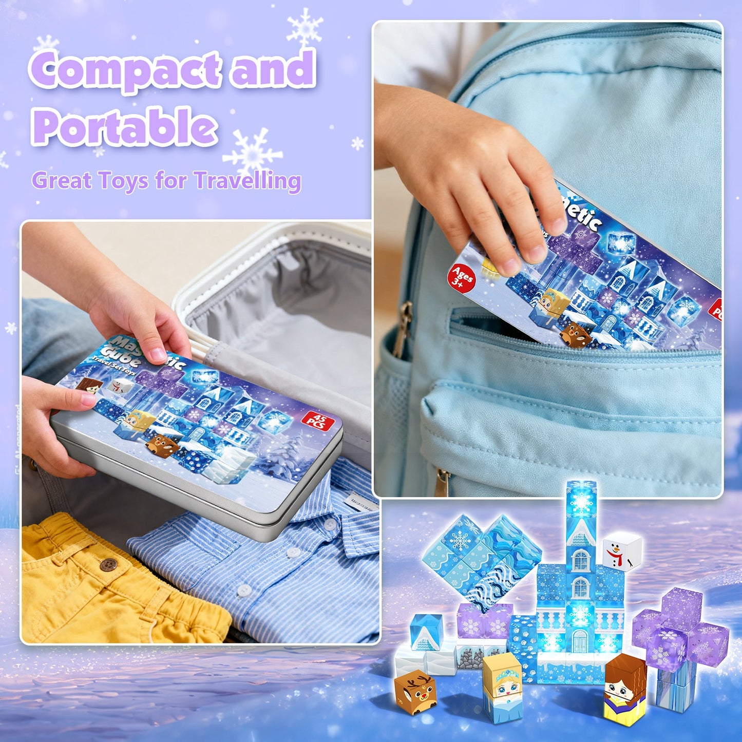 Magtribe™【Ice Valley】Magnetic Building Blocks | 45 PCS | 0.8" | Portable