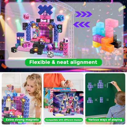 Magtribe™【Rock Band】Magnetic Building Blocks | 150 PCS | 0.8" | Glowing
