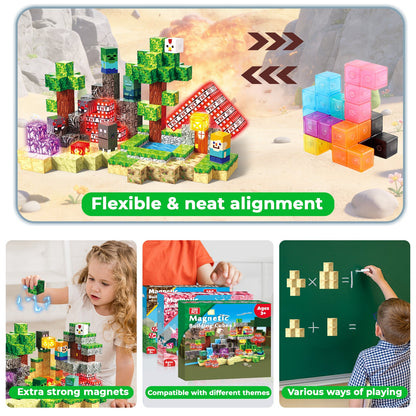 Magtribe™【Death Mountain】Magnetic Building Blocks | 200-400 PCS | 0.8" | Glowing