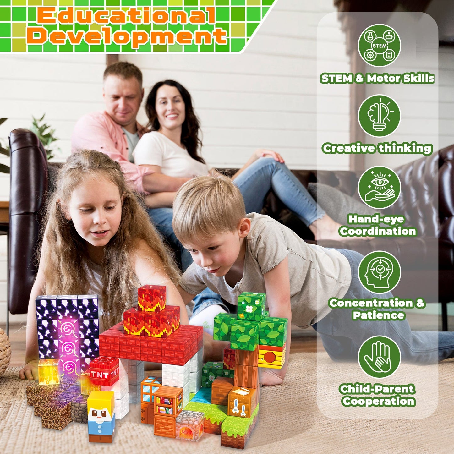 Magtribe™【Sky Island】Magnetic Building Blocks | 150 PCS | 0.8" | Glowing