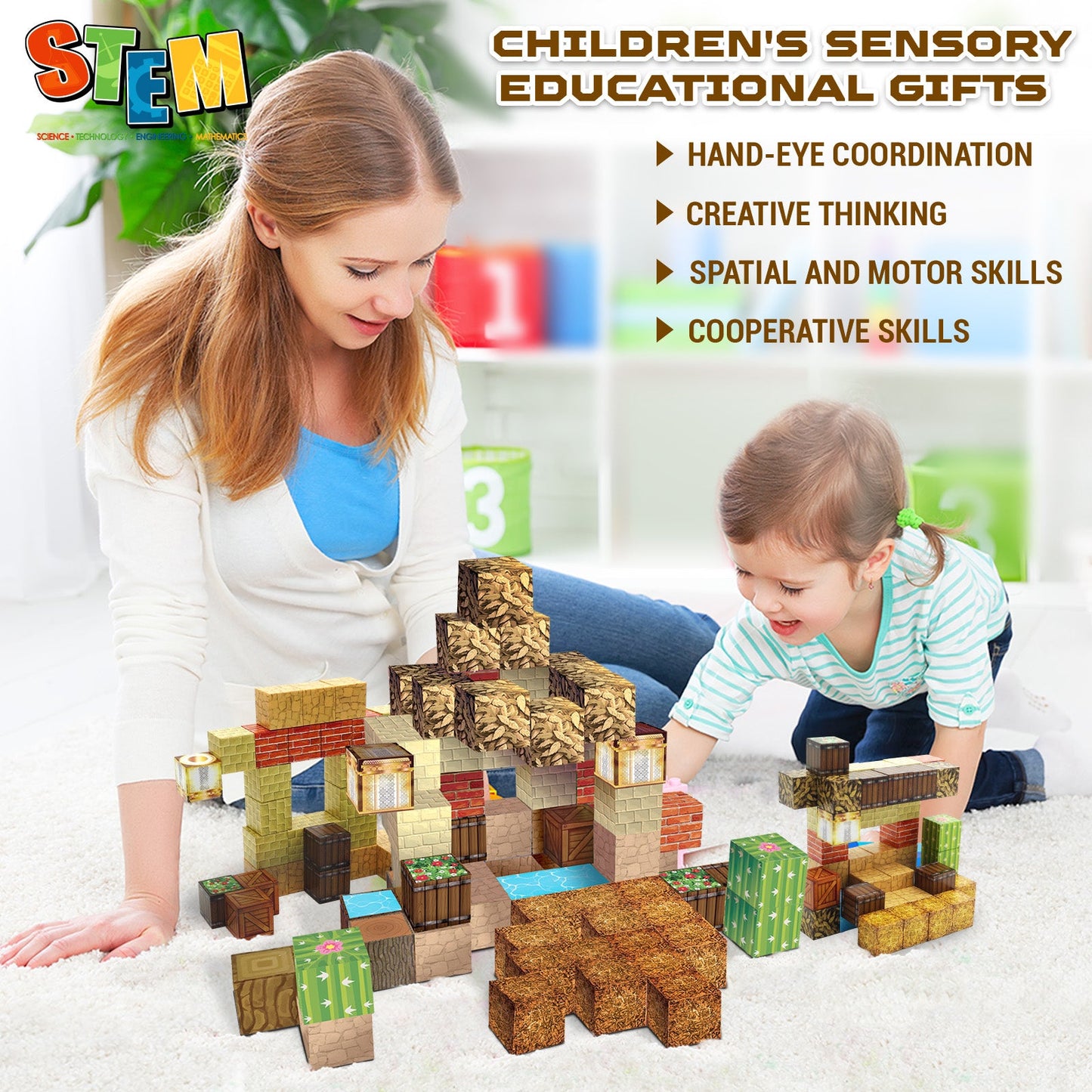 Magtribe™【Lost Desert】Magnetic Building Blocks | 60 PCS | 0.8" | Village