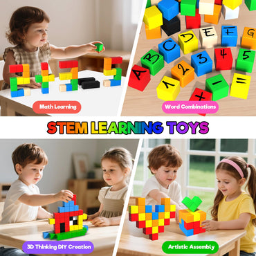 Magtribe™【Solid Color】Magnetic Building Blocks | 52 PCS | 1.0" | Plain