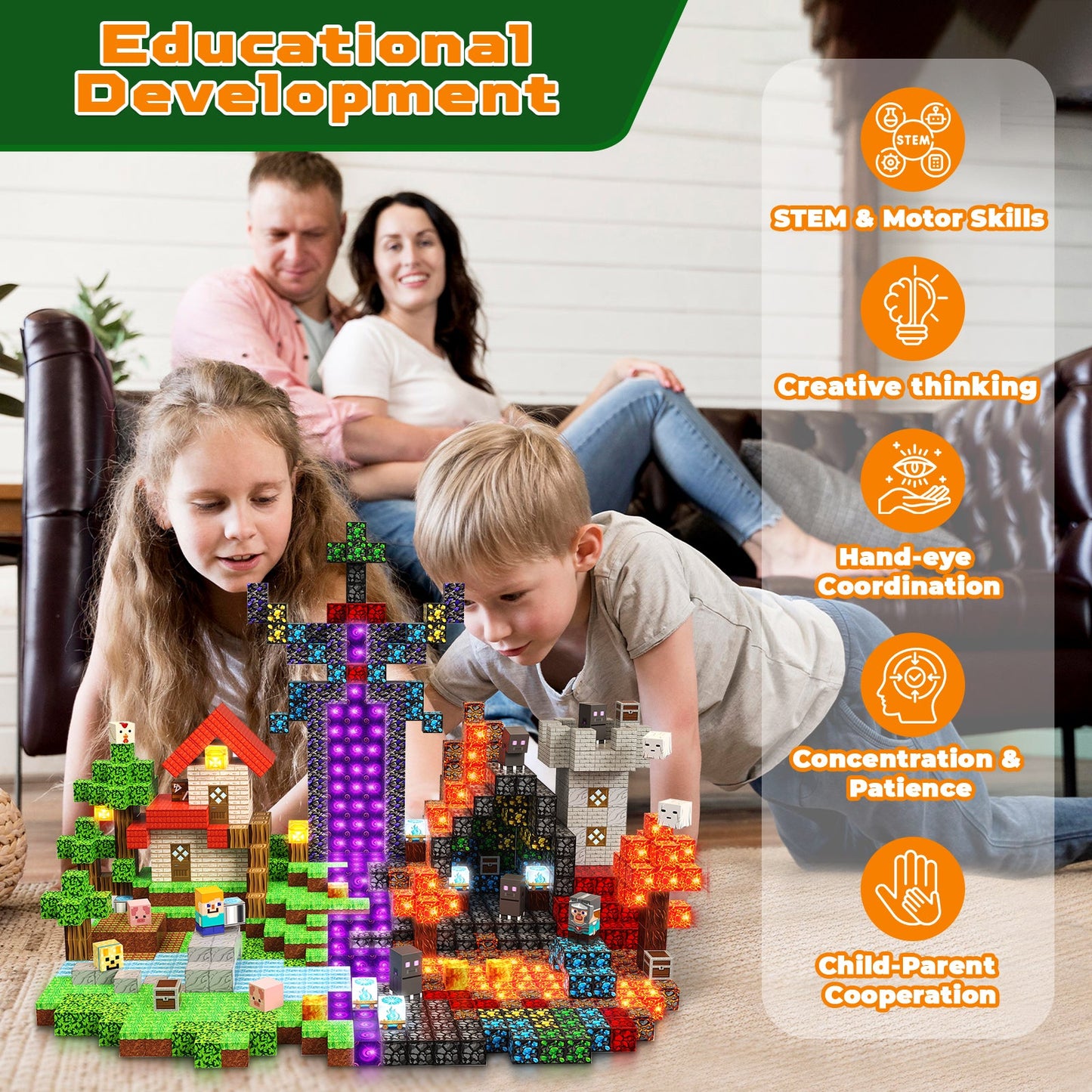 Magtribe™【Portal x Forest】Magnetic Building Blocks | 200 PCS | 0.8" | Glowing