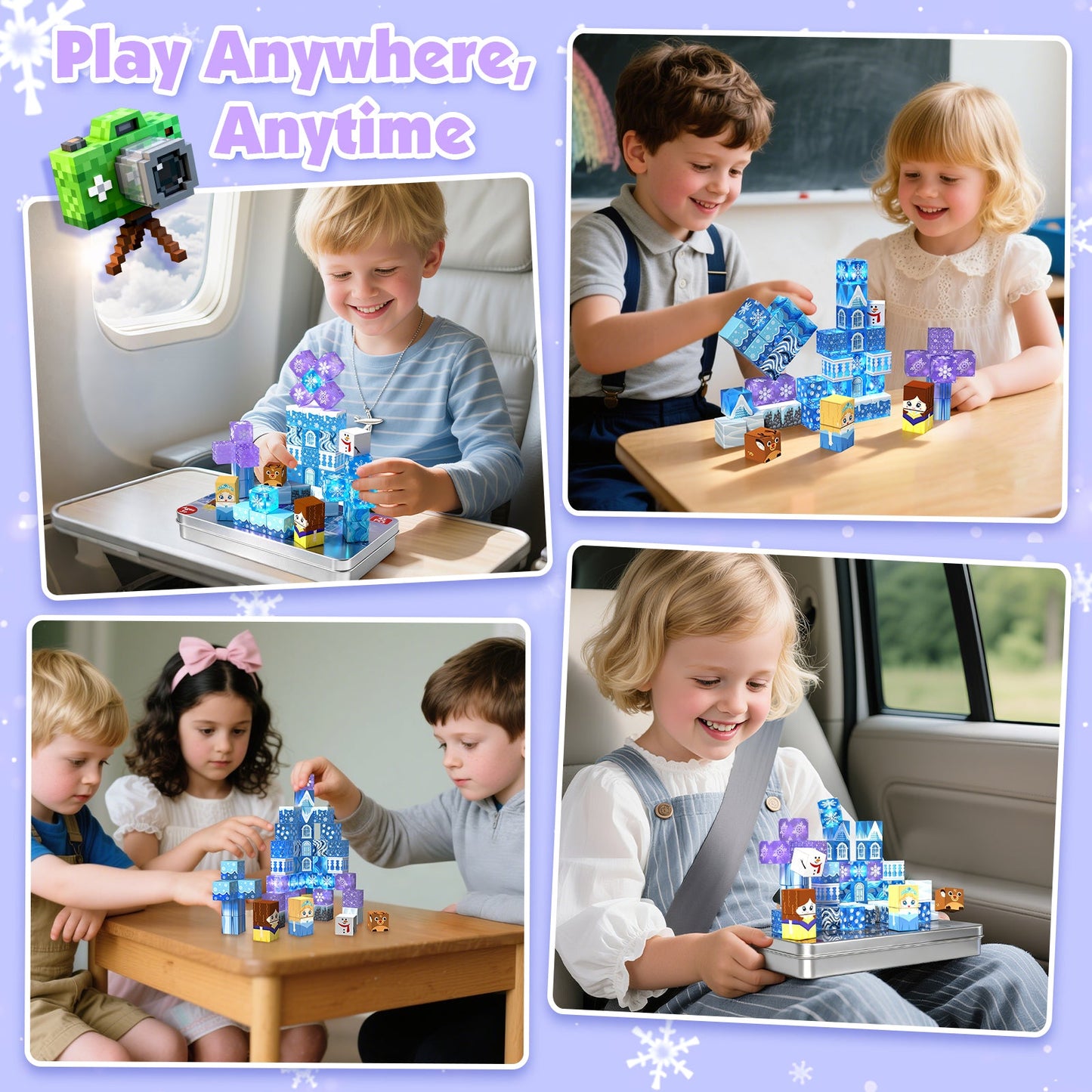 Magtribe™【Ice Valley】Magnetic Building Blocks | 45 PCS | 0.8" | Portable