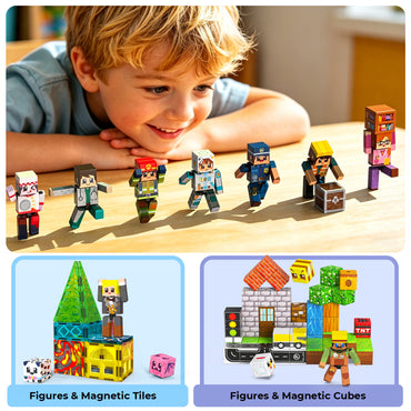 Magtribe™【Mini Profession】Magnetic Building Blocks | 10 PCS | 2.25" | Littleman
