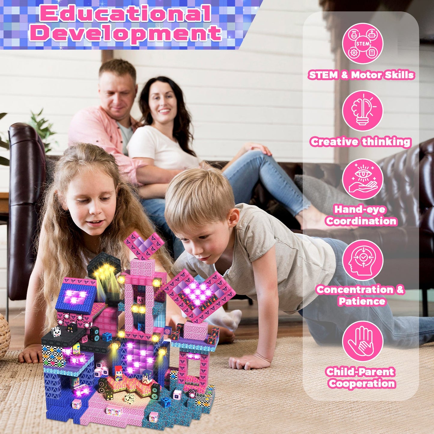 Magtribe™【Rock Band】Magnetic Building Blocks | 150 PCS | 0.8" | Glowing