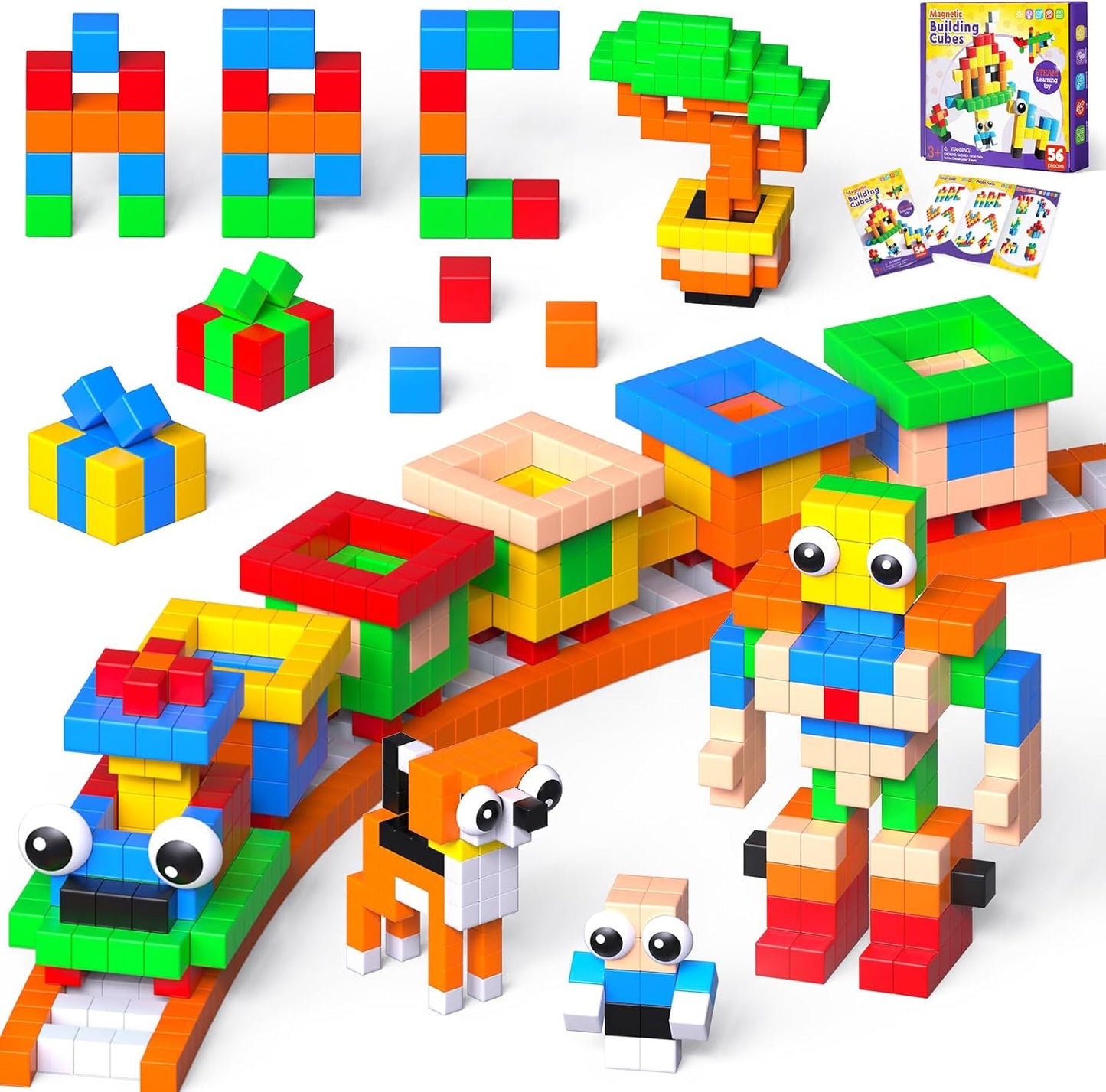 Magtribe™【Solid Color】Magnetic Building Blocks | 52 PCS | 1.0" | Plain