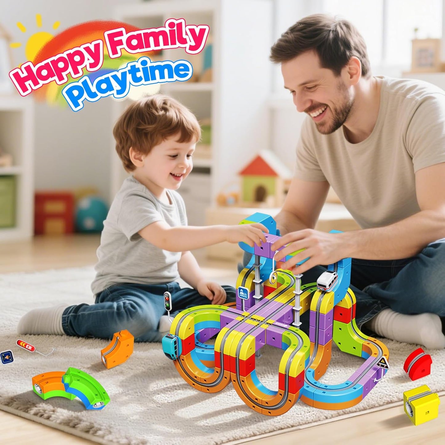 Magtribe™【Traffic Rail】Electric Train Set | 69-110 PCS | Klick