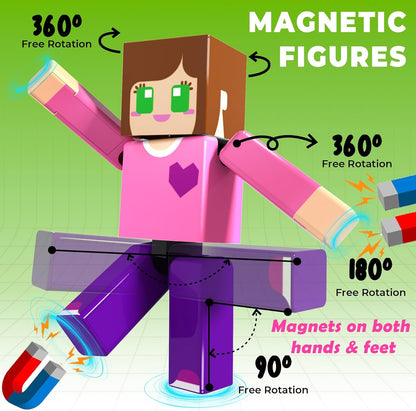 Magtribe™【Jungle Field】Magnetic Building Blocks | 160-464 PCS | 0.8" | Littleman