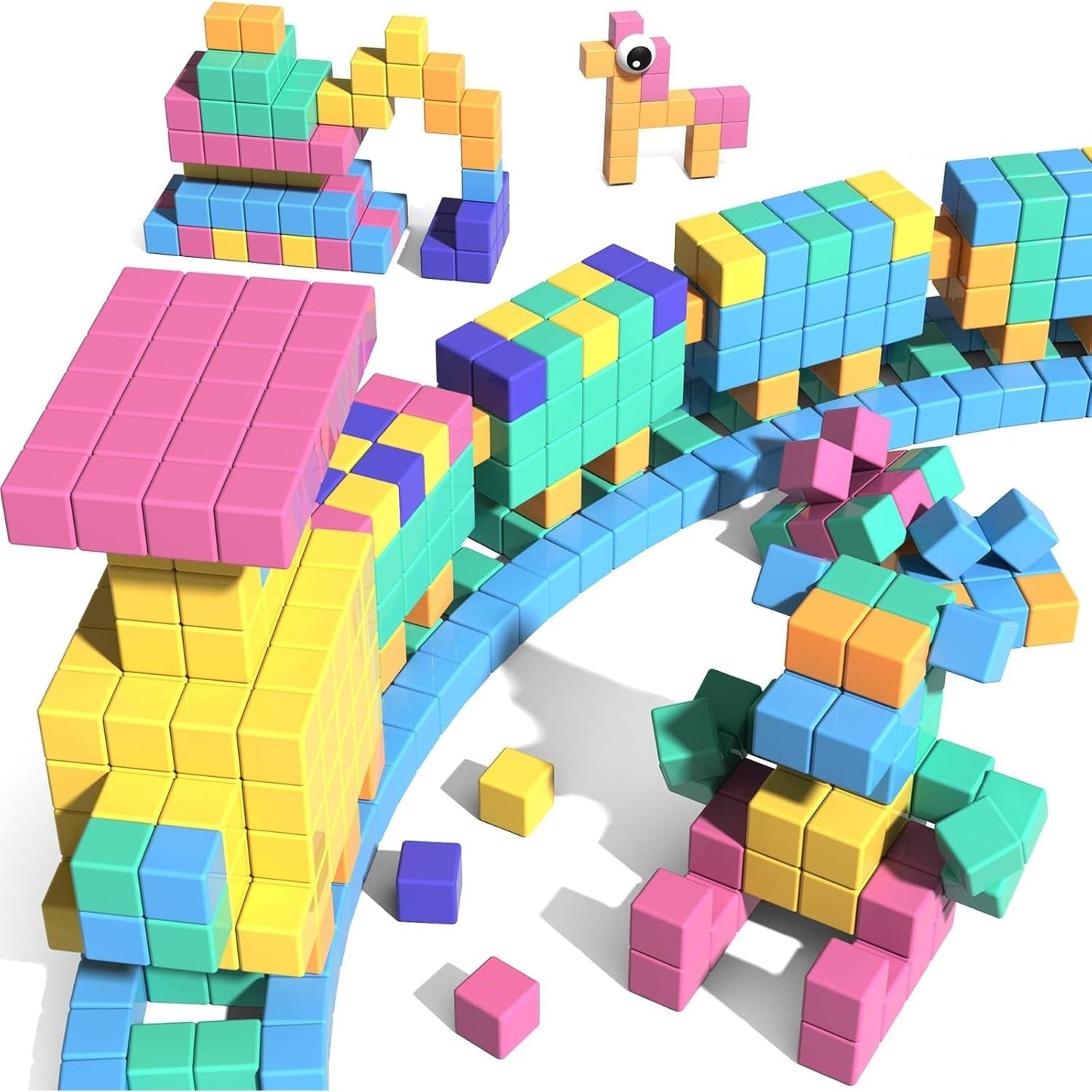 Magtribe™【Pastel Color】Magnetic Building Blocks| 52 PCS | 1.0" | Plain