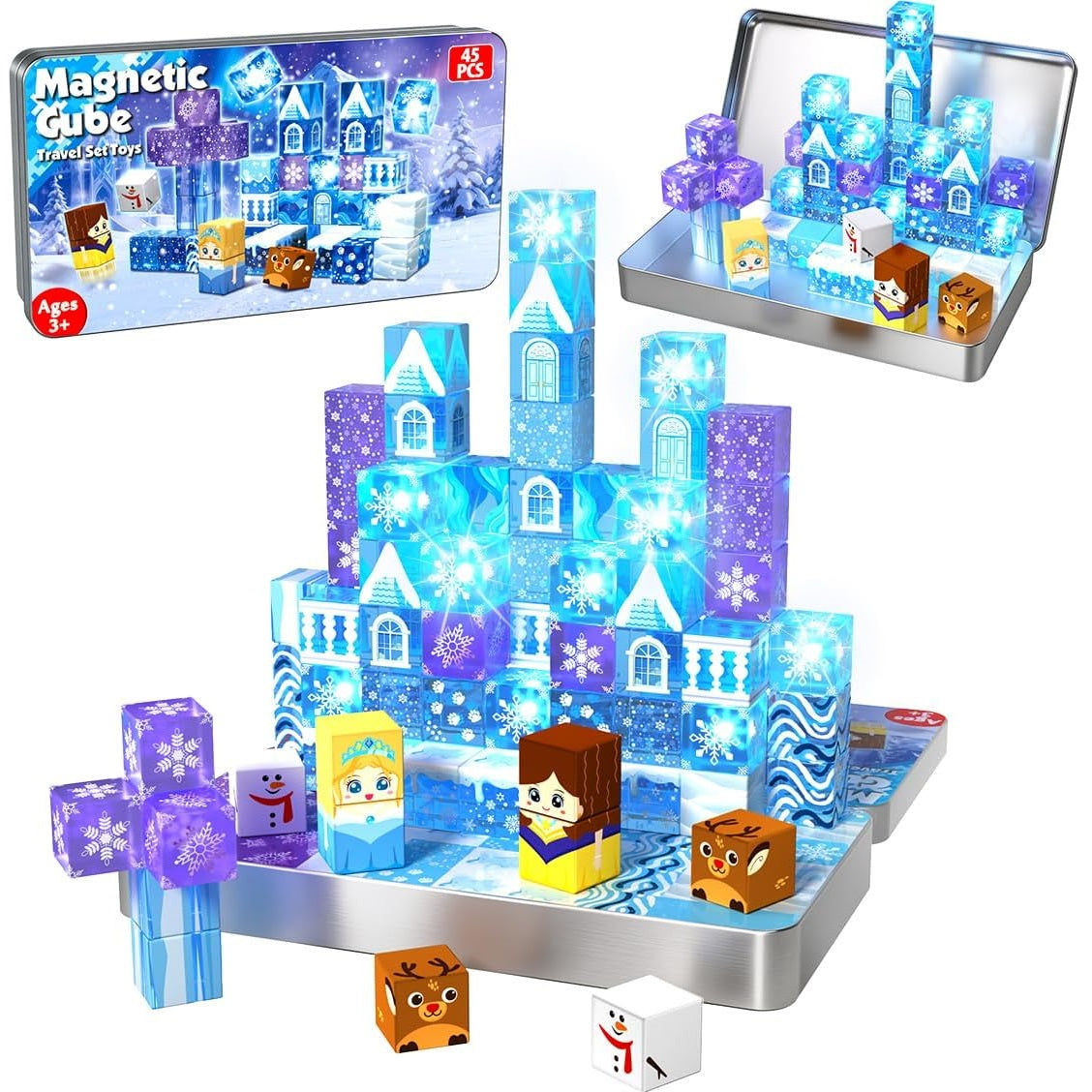 Magtribe™【Ice Valley】Magnetic Building Blocks | 45 PCS | 0.8" | Portable