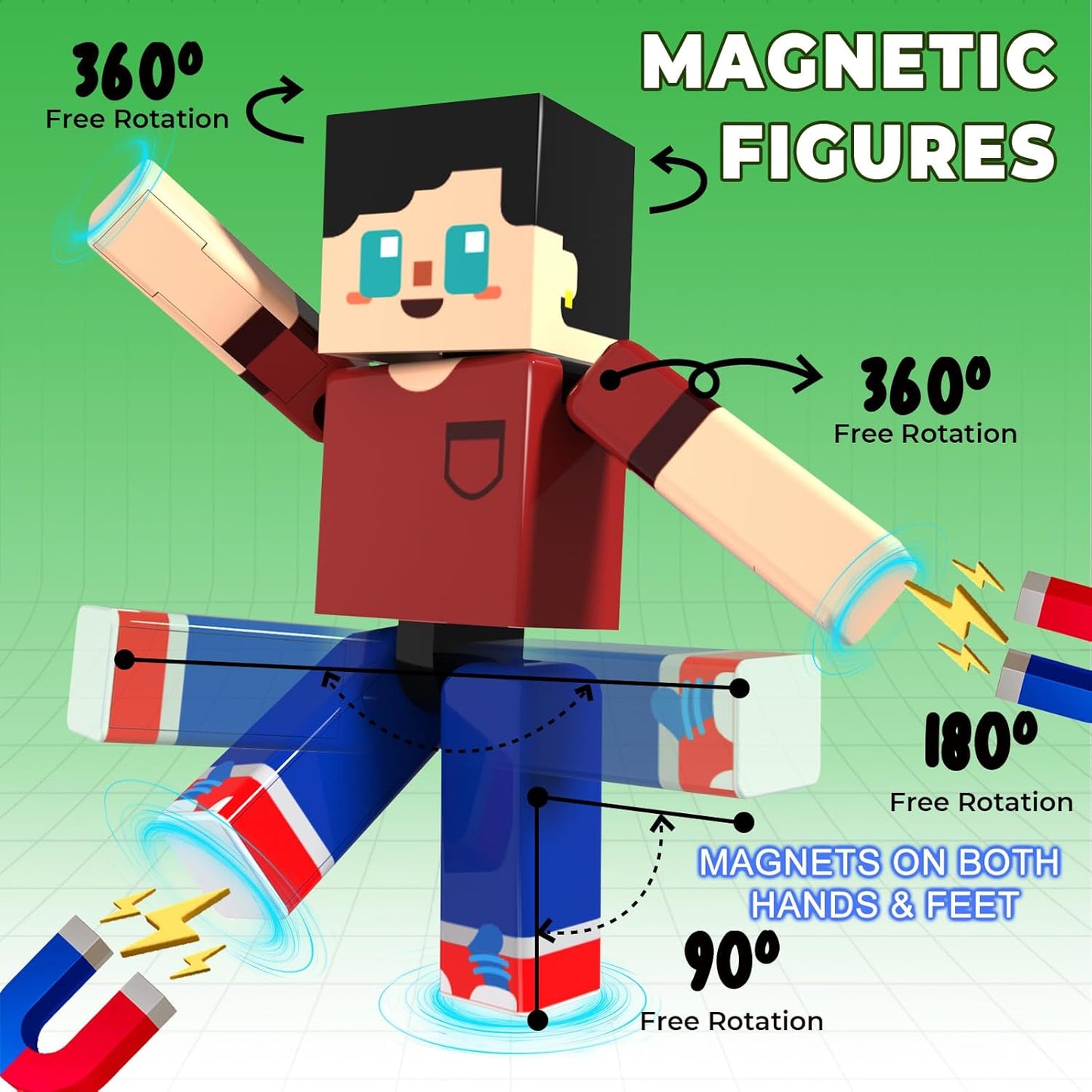 Magtribe™【Suburb City】Magnetic Building Blocks | 44 PCS | 0.8" | Portable