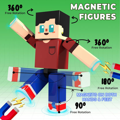Magtribe™【Suburb City】Magnetic Building Blocks | 44 PCS | 0.8" | Portable