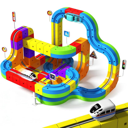 Magtribe™【Traffic Rail】Electric Train Set | 69-110 PCS | Klick