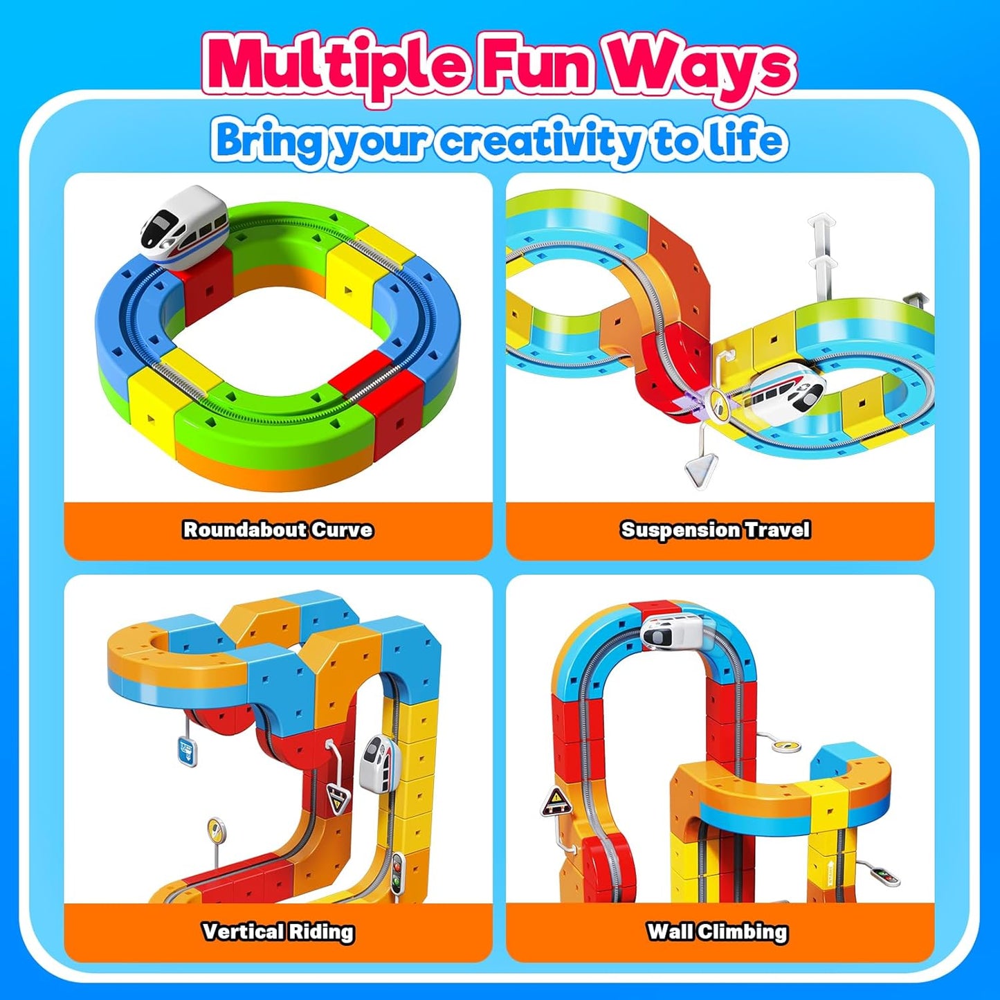 Magtribe™【Traffic Rail】Electric Train Set | 69-110 PCS | Klick