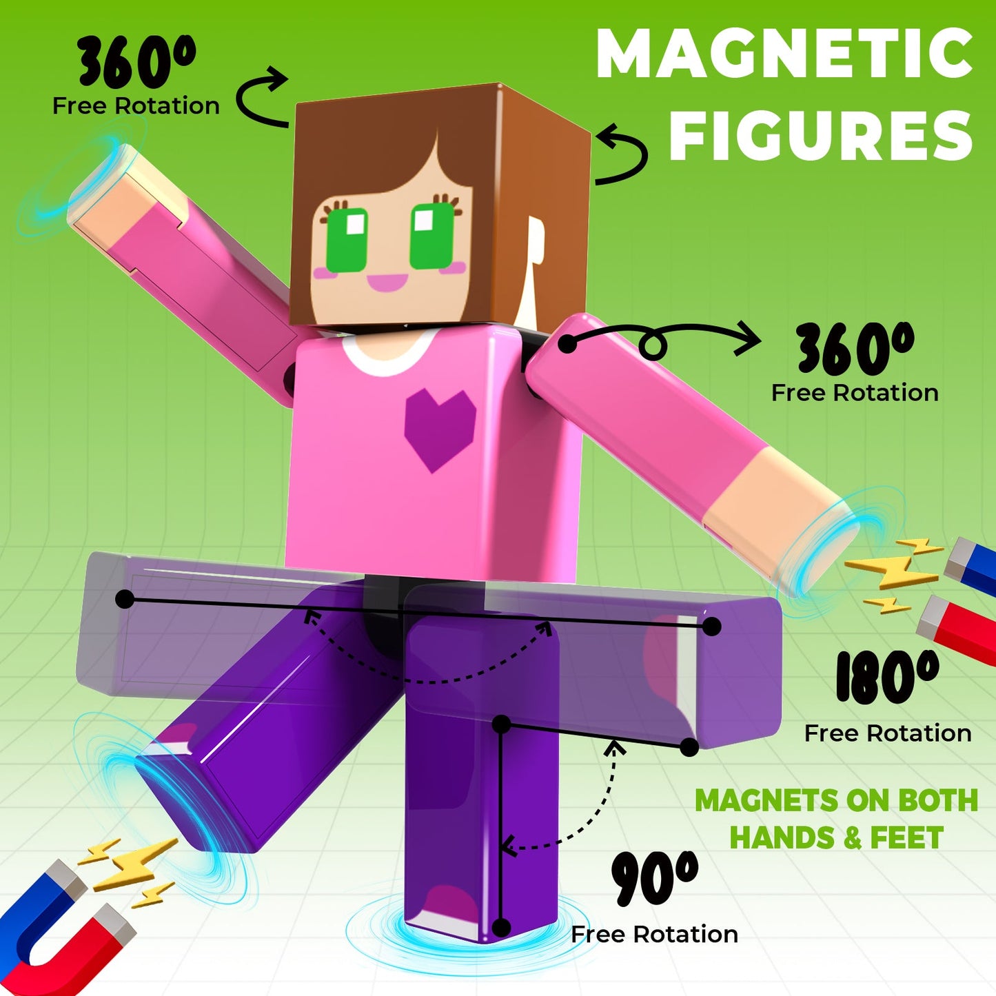 Magtribe™【Mini Nation】Magnetic Building Blocks | 10 PCS | 2.25" | Littleman
