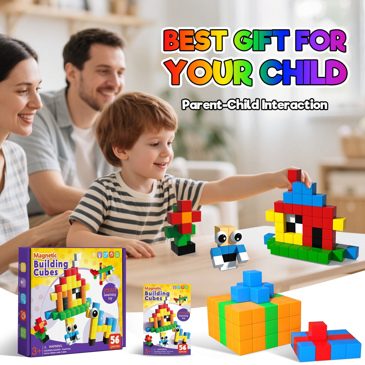 Magtribe™【Solid Color】Magnetic Building Blocks | 52 PCS | 1.0" | Plain