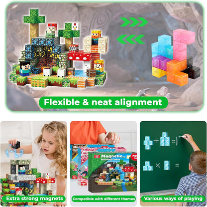Magtribe™【Ore Cave】Magnetic Building Blocks | 200 PCS | 0.8" | Village