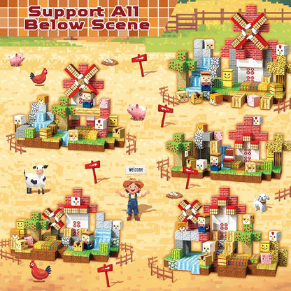 Magtribe™【Rural Farm】Magnetic Building Blocks | 120-150 PCS | 0.8" | Village